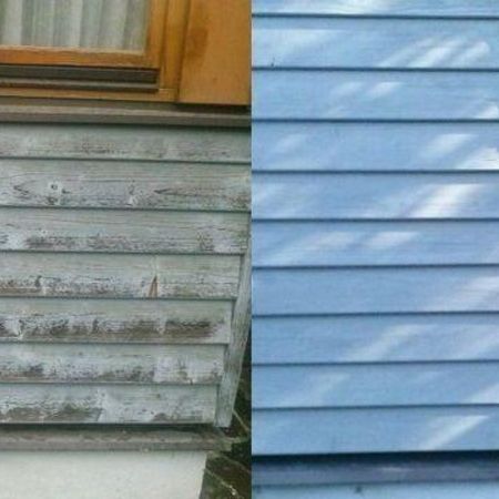 Fassadenanstrich - vorher / nachher